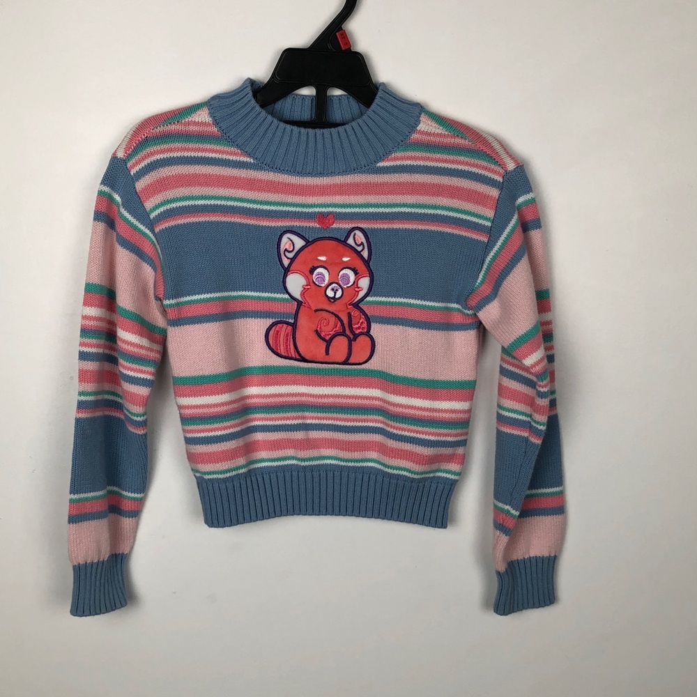 Disney Store Mei Panda striped knitted sweater for kids Size 5/6 Turning Red